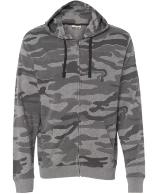 B8615 Burnside - Camo Full-Zip Hooded Sweatshirt Black Camo