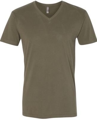 Next Level 6440 Premium Sueded V Neck T Shirts in Military green