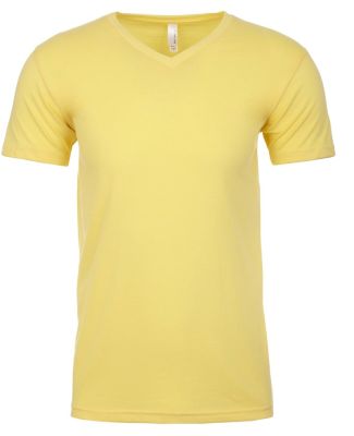 Next Level 6440 Premium Sueded V Neck T Shirts in Banana cream