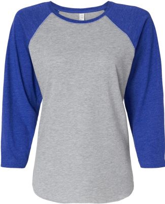 L3530 LAT - Ladies' Fine Jersey Three-Quarter Slee in Vintage heather/vintage royal