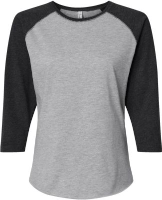 L3530 LAT - Ladies' Fine Jersey Three-Quarter Slee in Vintage heather/vintage smoke