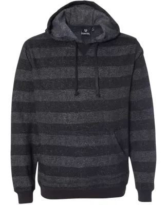 B8603 Burnside - Printed Striped Fleece Sweatshirt Black/ Charcoal
