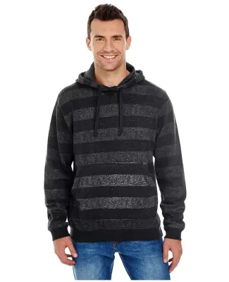 B8603 Burnside - Printed Striped Fleece Sweatshirt Black