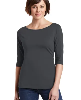 DM107L District Made® Ladies Perfect Weight® 3/4 Charcoal