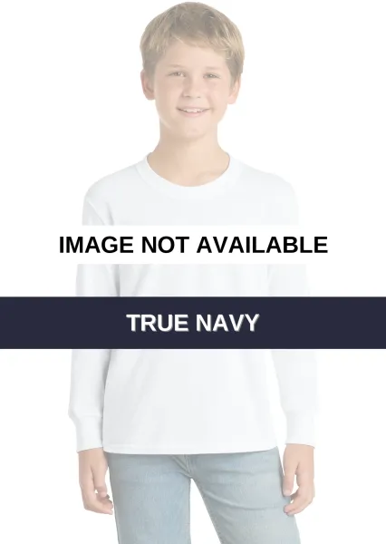 PC54YLS Port and Company Youth Long Sleeve Cotton  TRUE NAVY