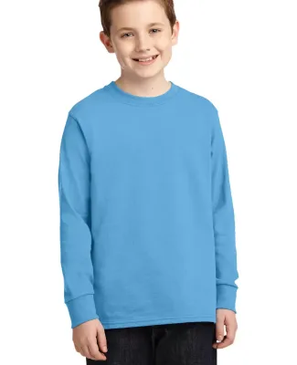 PC54YLS Port and Company Youth Long Sleeve Cotton  Aquatic Blue
