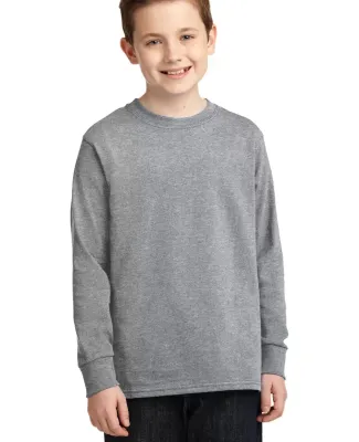 PC54YLS Port and Company Youth Long Sleeve Cotton  Athl Heather