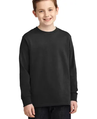 PC54YLS Port and Company Youth Long Sleeve Cotton  Jet Black