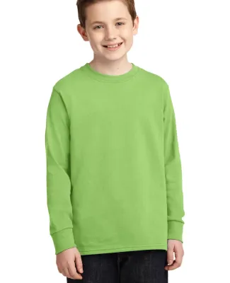 PC54YLS Port and Company Youth Long Sleeve Cotton  Lime