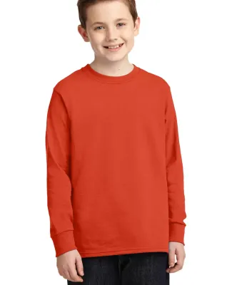 PC54YLS Port and Company Youth Long Sleeve Cotton  Orange