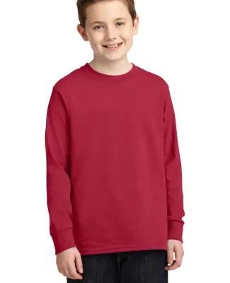 PC54YLS Port and Company Youth Long Sleeve Cotton  Red