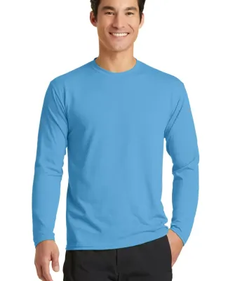 PC381LS Blended long sleeve performance tee shirt  Aquatic Blue
