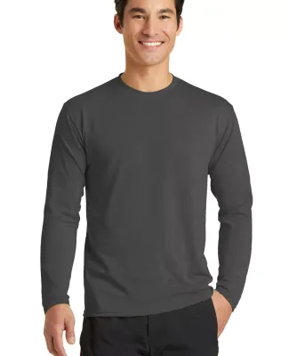 PC381LS Blended long sleeve performance tee shirt  Charcoal