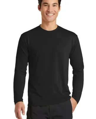 PC381LS Blended long sleeve performance tee shirt  Jet Black