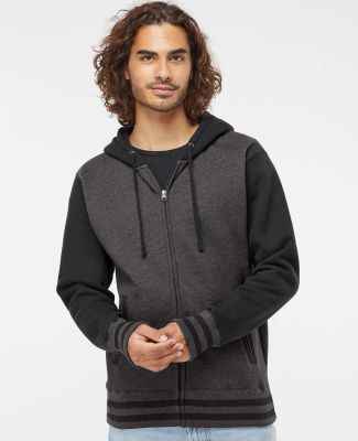 IND45UVZ Independent Trading Co. Unisex Varsity Fu in Charcoal heather/ black