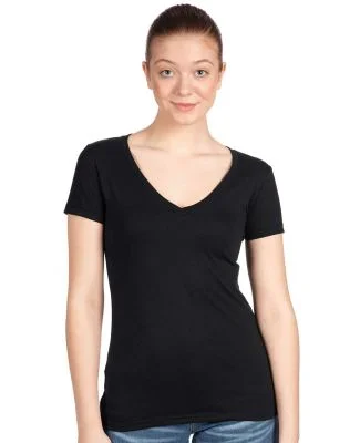 Next Level 1540 Ideal V Neck Wholesale Plain t Shi in Black