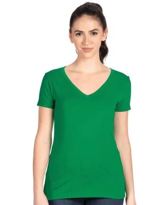 Next Level 1540 Ideal V Neck Wholesale Plain t Shi in Kelly green