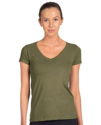 Next Level 1540 Ideal V Neck Wholesale Plain t Shi in Military green
