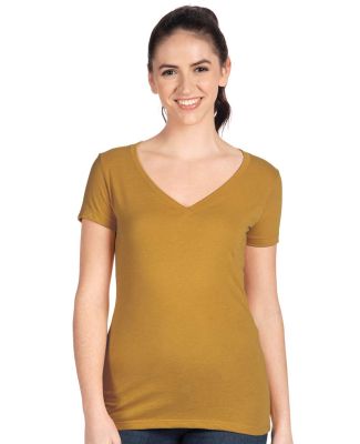 Next Level 1540 Ideal V Neck Wholesale Plain t Shi in Antique gold