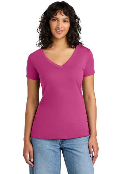 Next Level 1540 Ideal V Neck Wholesale Plain t Shi in Raspberry
