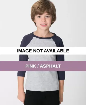 4153 American Apparel Toddler Raglan Pink / Asphalt