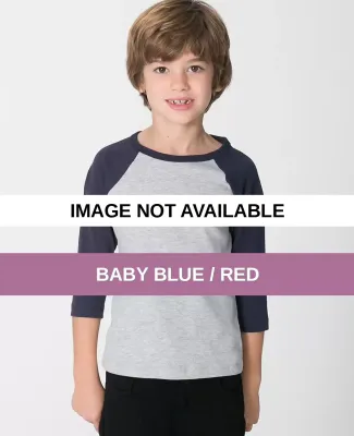 4153 American Apparel Toddler Raglan Baby Blue / Red