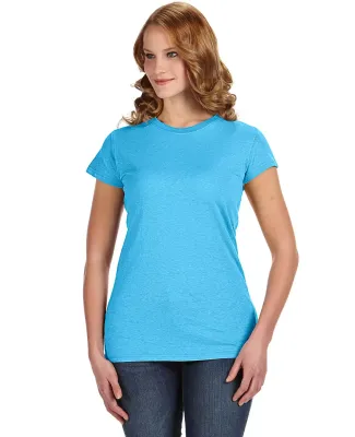 8138 J. America - Women's Glitter T-Shirt in Maui blue/ silver