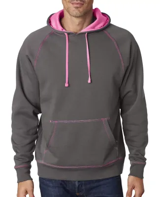 8883 J. America - Shadow Fleece Hooded Pullover Sw in Neon pink