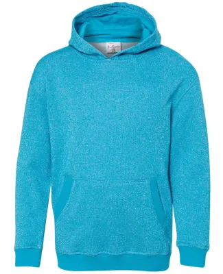 8606 J. America - Youth Glitter French Terry Hood in Maui blue/ silver