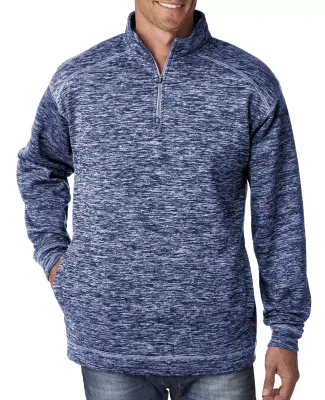 8614 -J. America - Cosmic Fleece 1/4 Zip Pullover  in Navy fleck