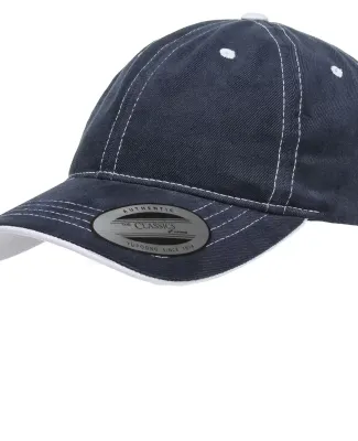 Yupoong 6161 Contrast Stitch Hat in Navy/ white