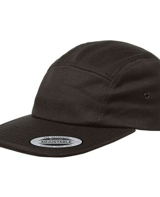Yupoong 7005 Jockey Flat Bill Cap in Black