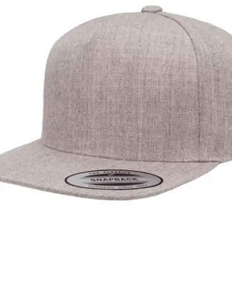 Yupoong 5089M Five Panel Wool Blend Snapback in Heather grey