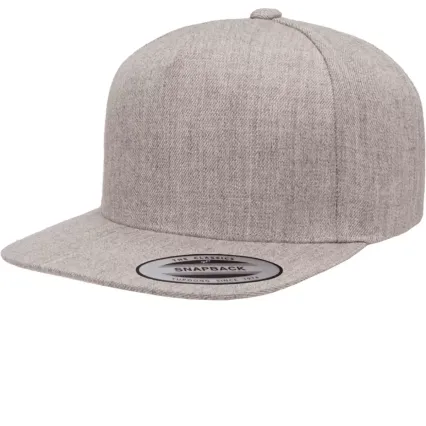 Yupoong 5089M Five Panel Wool Blend Snapback in Heather grey