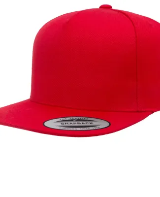 Yupoong 5089M Five Panel Wool Blend Snapback in Red