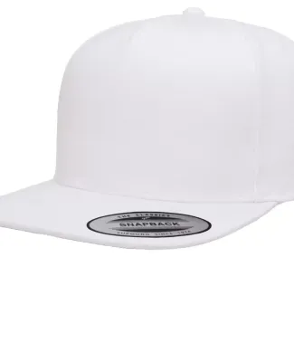 Yupoong 5089M Five Panel Wool Blend Snapback in White