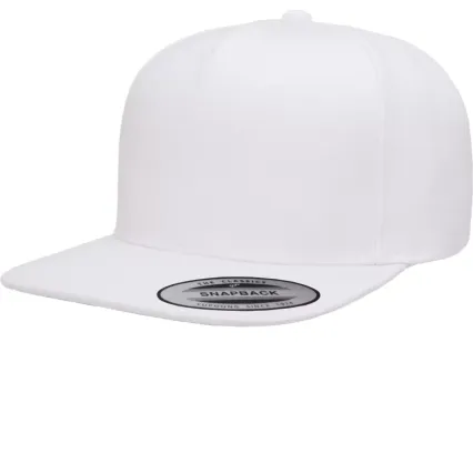 Yupoong 5089M Five Panel Wool Blend Snapback in White
