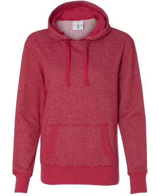  8860 J. America Women's Glitter French Terry Hood Red/ Silver