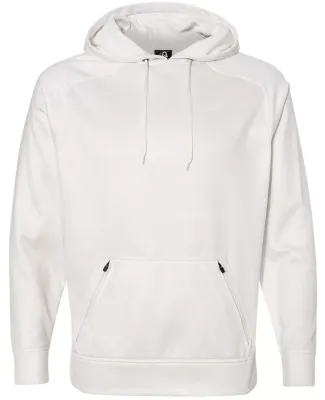 8670 J. America Polyester Hooded Pullover Sweatshi in White volt