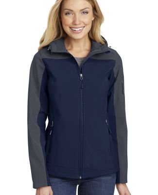 L335 Port Authority Ladies Hooded Core Soft Shell  in Db nvy/bat gry