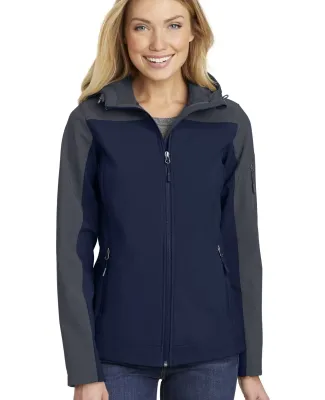 L335 Port Authority Ladies Hooded Core Soft Shell  DB Nvy/Bat Gry