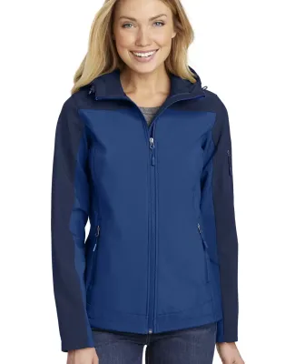 L335 Port Authority Ladies Hooded Core Soft Shell  NtSky Bl/DB Ny