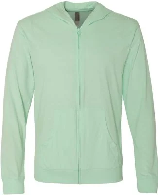 Next Level 6491 Sueded Lightweight Zip Up Hoodie in Mint