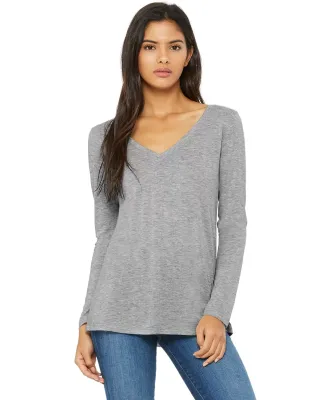 BELLA+CANVAS 8855 Womens Flowy Long Sleeve V-Neck in Athletic heather