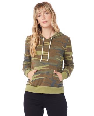 Alternative Apparel 9596 Womens Eco-Fleece Pullove in Camo