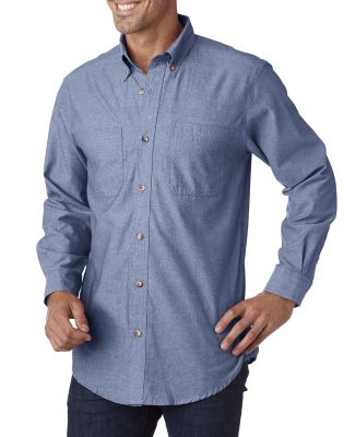 BP7004 Backpacker Men's Yarn-Dyed Chambray Woven S NAVY