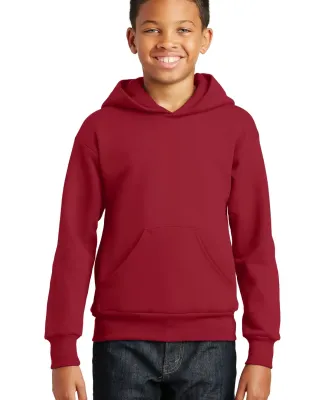 P470 Hanes Youth EcoSmart Pullover Hooded Sweatshi Deep Red