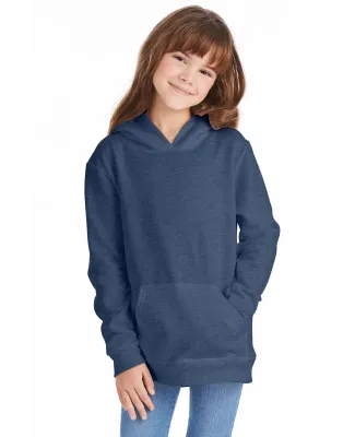 P470 Hanes Youth EcoSmart Pullover Hooded Sweatshi Heather Navy