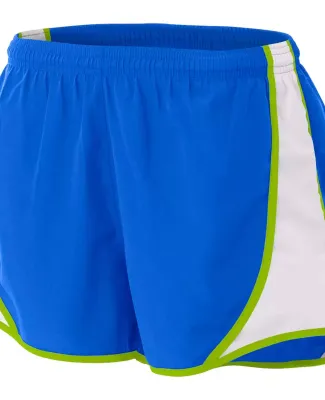 NW5341 A4 Drop Ship Ladies Speed Shorts Royal/Lime