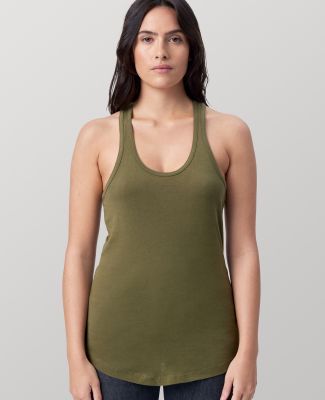 Cotton Heritage LC7706 Juniors Scallop Racerback T in Military green